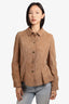 Akris Brown Suede Button-up Jacket Size 8