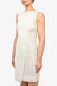 Akris Cream Vertical Striped Sleeveless Dress Est. Size 6