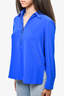 Akris Electric Blue Silk Half Zip Blouse Size 12