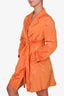 Akris Orange Silk Taffeta Coat with Belt Size 14