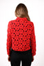 Akris Red Crochet Knit Jacket Size 8
