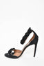 Alaïa Black Suede Heeled Sandals with Grey Studs Size 36.5