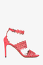 Alaia Coral Laser Cut Strappy Heels Size 40