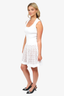 Alaïa White Knitted Mesh Sleeveless Mini Dress Size 44