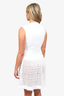 Alaïa White Knitted Mesh Sleeveless Mini Dress Size 44