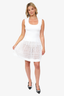 Alaïa White Knitted Mesh Sleeveless Mini Dress Size 44
