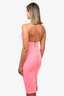Alex Perry Neon Pink Halter Neck Midi Dress Size 12