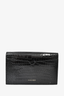 Alexander McQueen Black Croc Embossed Small Chain Shoulder Bag