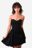 Alexander McQueen Black Denim Strapless Bustier Mini Dress Size 38