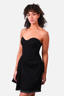 Alexander McQueen Black Denim Strapless Bustier Mini Dress Size 38