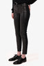 Alexander McQueen Black Leather/Denim Skinny Leg Pants Size 27