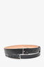 Alexander McQueen Black Leather Double Stacked Belt Size 90/36
