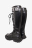 Alexander McQueen Black Leather Tread Slick Knee-high Boots Size 37.5