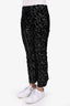 Alexander McQueen Black Velvet Leaf Printed Dress Pants Size 42