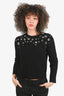 Alexander McQueen Black Wool Button/Jewel Sweater Est. Size S
