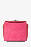 Alexander McQueen Pink/Burgundy Suede/Leather Embossed Box Bag with Chain
