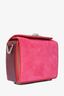 Alexander McQueen Pink/Burgundy Suede/Leather Embossed Box Bag with Chain