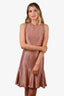 Alexander McQueen Pink Metallic Sleeveless Mini Dress Size XL
