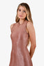 Alexander McQueen Pink Metallic Sleeveless Mini Dress Size XL