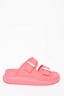 Alexander McQueen Pink Rubber Double Strap Sandals Size 38