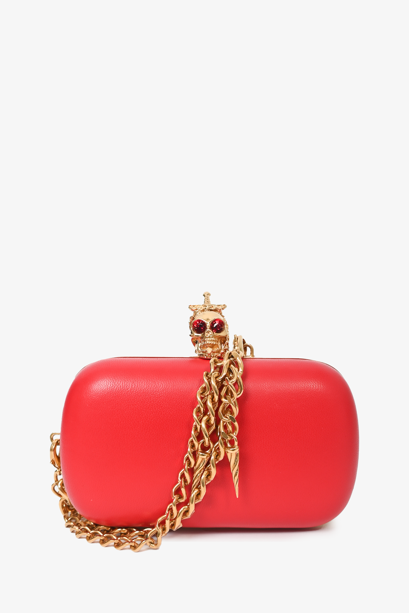 Alexander mcqueen clutch with top skull