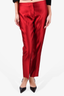Alexander McQueen Red Silk Trousers Size 38