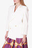 Alexander McQueen White Wool Single Breasted Blazer Size 38