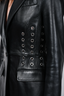 Alexander McQueen Black Leather Grommet Detail Leather Blazer Size 40