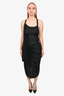 Alexander Wang Black Elastic Strap Wrap Sleeveless Midi Dress Size 0