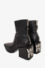 Alexander Wang Black Leather Parker Logo Heeled Boots Size 35.5