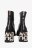 Alexander Wang Black Leather Parker Logo Heeled Boots Size 35.5