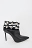 Alexander Wang Black Leather Pointed Toe Studded Cage Boot sz 36.5