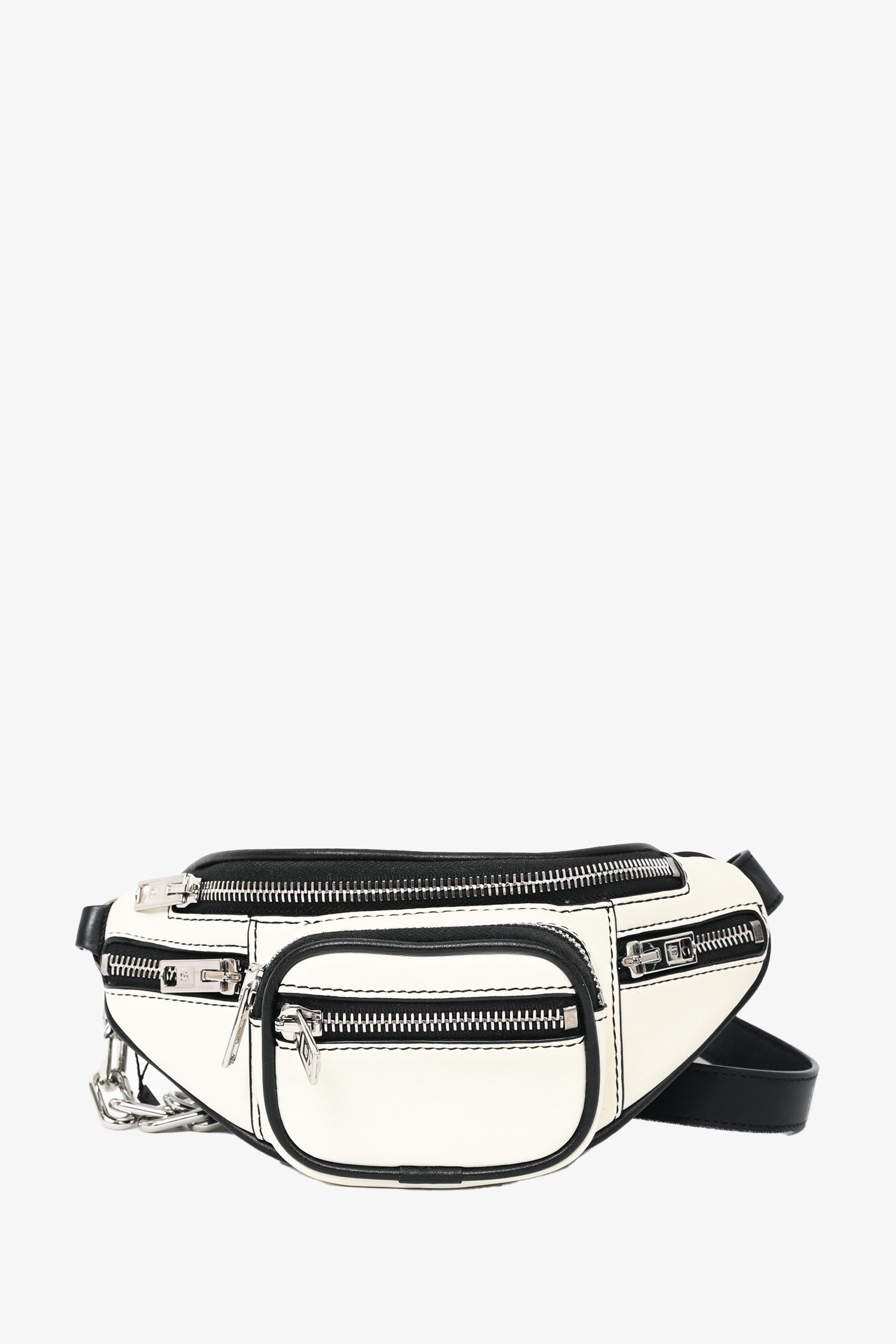 Alexander Wang Black White Leather Attica Mini Belt Bag Mine