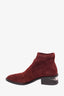 Alexander Wang Burgundy Suede Kori Cut-Out Ankle Boots Size 35.5