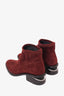 Alexander Wang Burgundy Suede Kori Cut-Out Ankle Boots Size 35.5