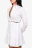 Alexander Wang White Button Down Mini Dress with Silver Grommets Size 0
