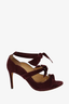 Alexandre Birman Purple Suede Three-Strap Pump Size 37