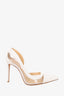 Alexandre Birman White PVC/Leather Point Toe Heels Size 38.5