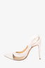 Alexandre Birman White PVC/Leather Point Toe Heels Size 38.5
