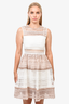 Alexis Pink/White Eyelet Lace Sleeveless Dress Size XS