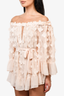 Alice McCall Light Pink Sheer Flower Belted Mini Dress Size 2
