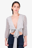 Alice + Olivia White Polka Dot Wrap Top Size XS