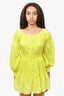Alice + Olivia Yellow Cotton Off the Shoulder Dress Size 2