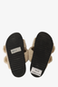 All Saints Beige/Black Sian Sherpa Sandal Size 38