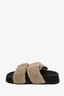 All Saints Beige/Black Sian Sherpa Sandal Size 38