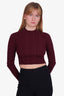 AllSaints Burgundy Ribbed Long-sleeve Sweater Size S