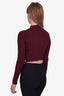 AllSaints Burgundy Ribbed Long-sleeve Sweater Size S