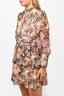 Amanda Uprichard Vintage Floral L/S Cut Out Neckline Mini Dress sz L