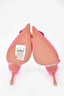 Amina Muaddi Pink Begum Satin Embellished Slingback Heels Size 37.5