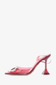 AMINA MUADDI Purple PVC 'Begum Glass' Slingback Heels Size 39.5
